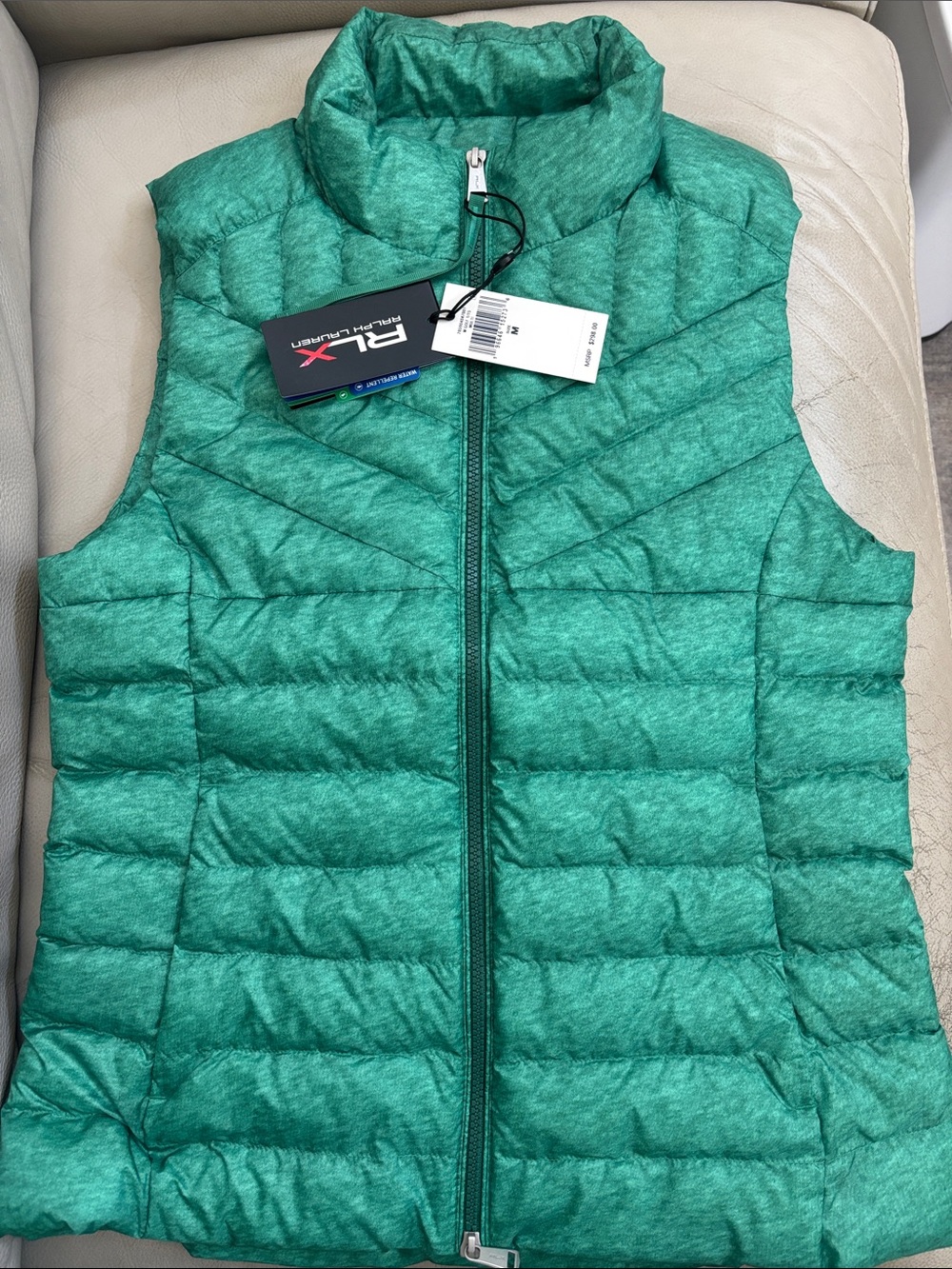 Ralph Lauren Women's Teal Quilted Packable Puffer Vest